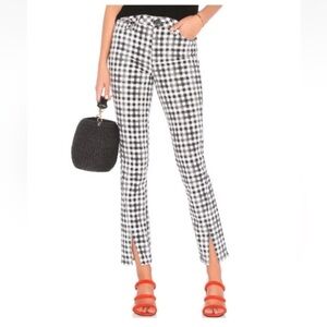 PAIGE Gingham Ankle Pants in Black and White Size 30